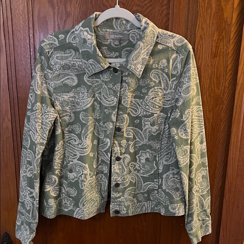 Paisley Print Green Jacket